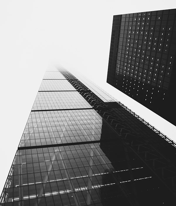 skyscraper , city , black and white , towers